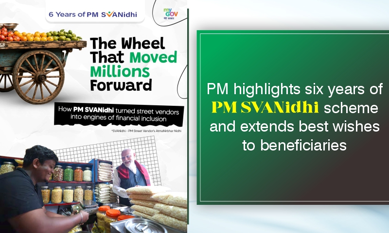 PM highlights six years of PM SVANidhi scheme and extends best wishes to beneficiaries